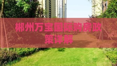郴州汇龙万宝国际城范围购房政策